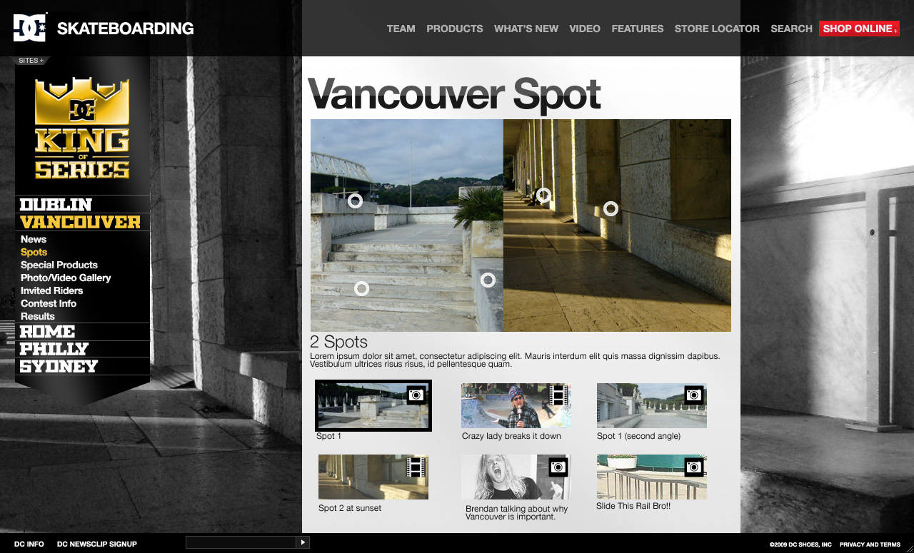 Dc shoes  king of skate  website fd0002