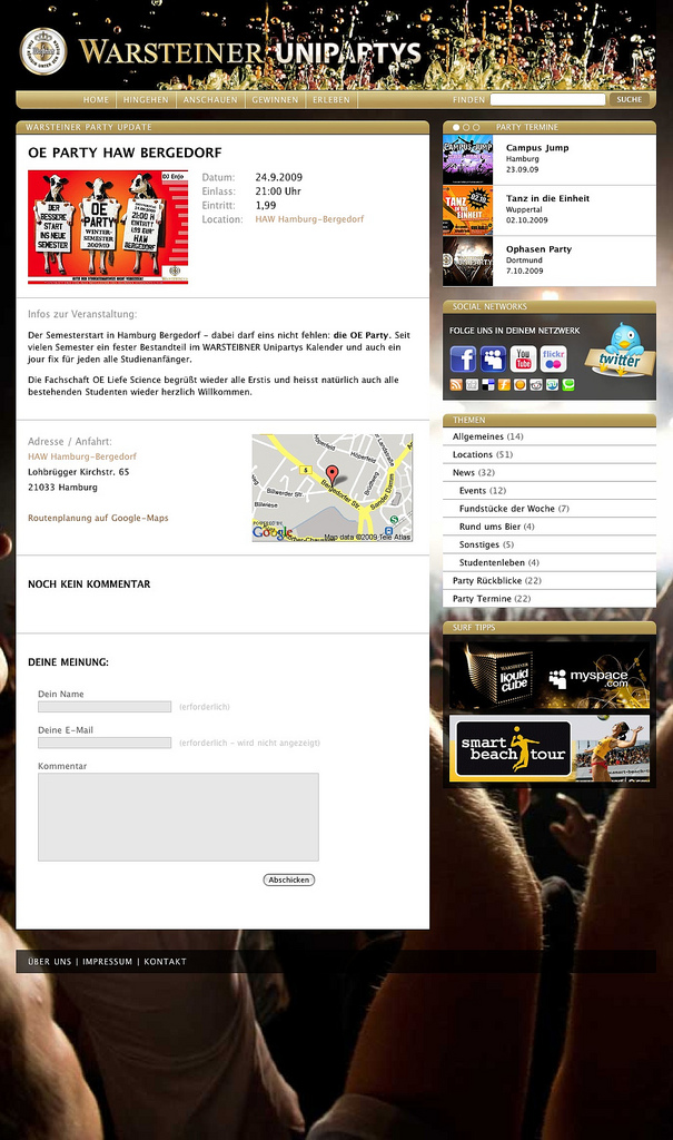 Party details   warsteiner uniparty website