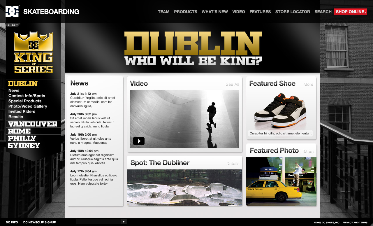 Dc shoes  king of skate  website fd0000