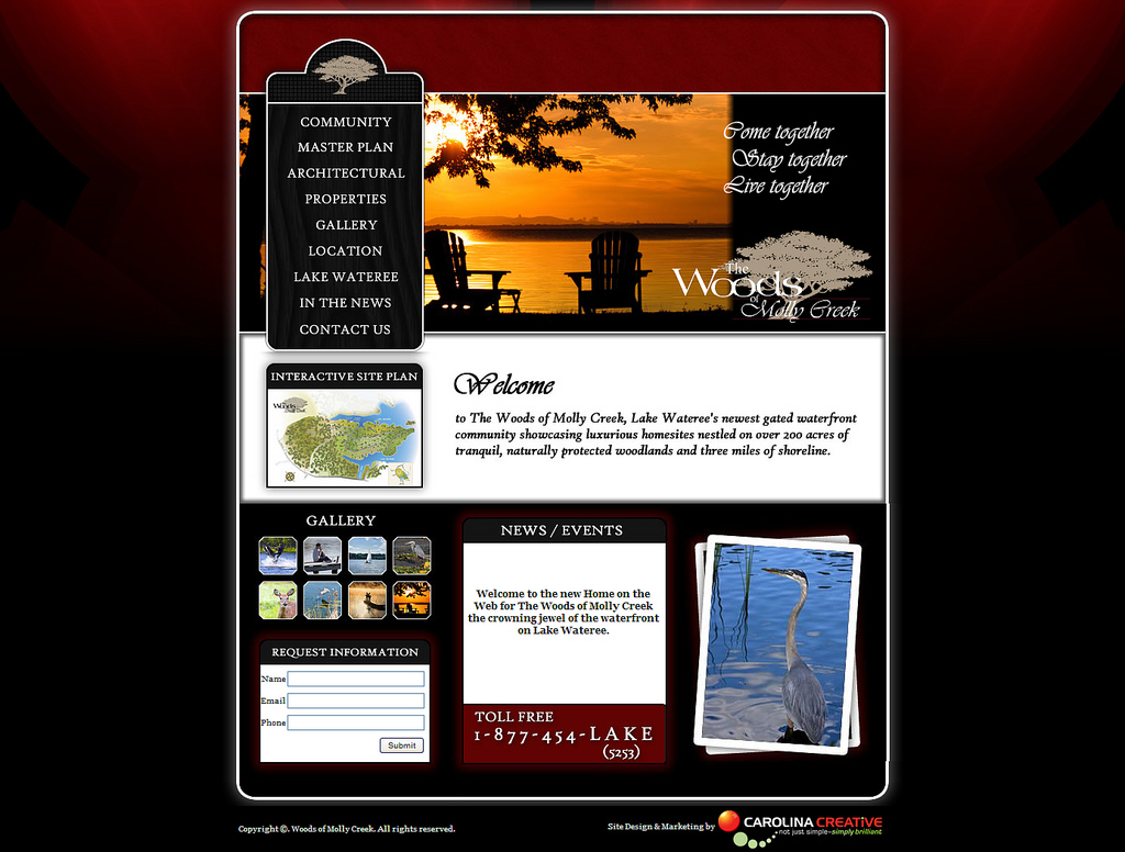 The woods of molly creek website by carolina creative