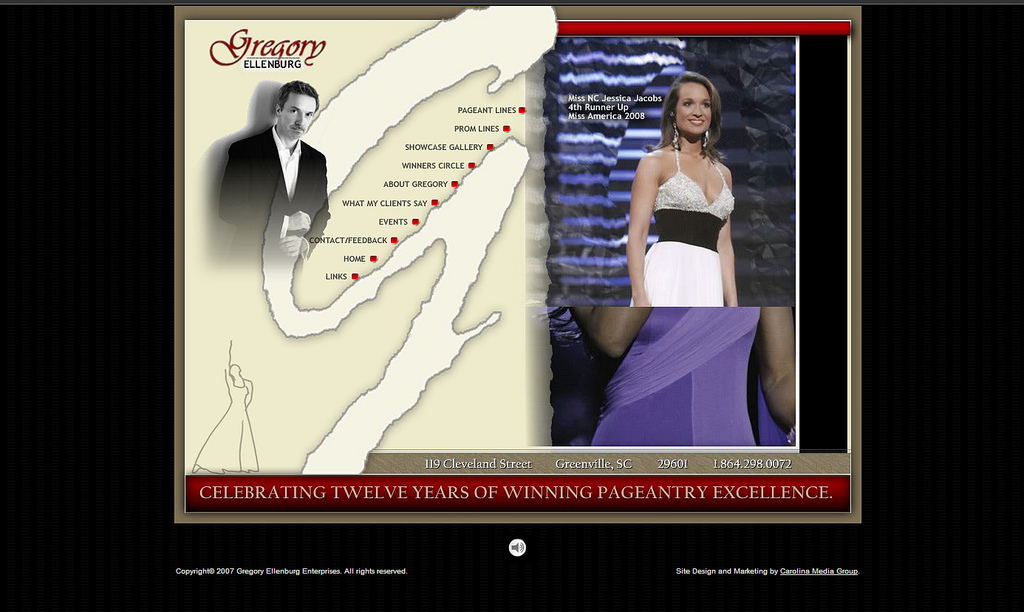 Gregory ellenburg website by carolina creative