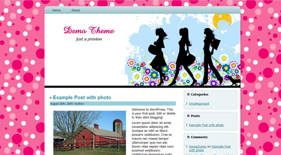 Cute girly shopping premade wordpress theme