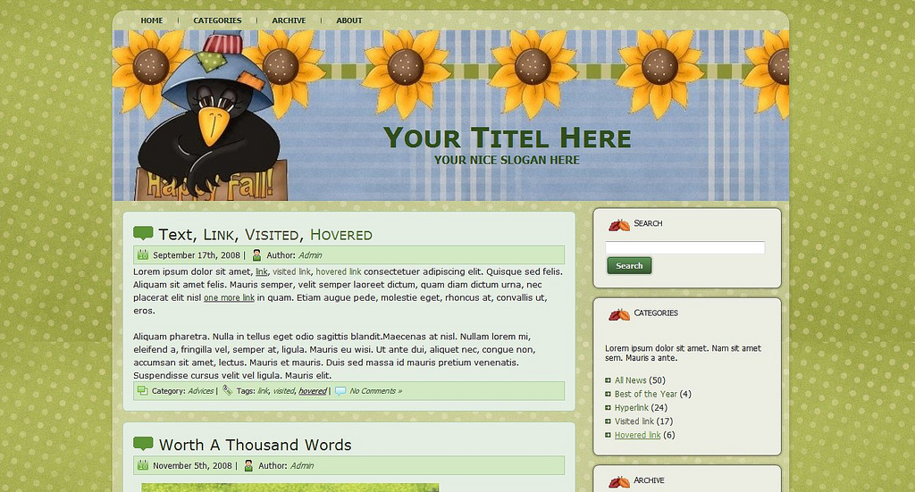 Happy fall pre made theme