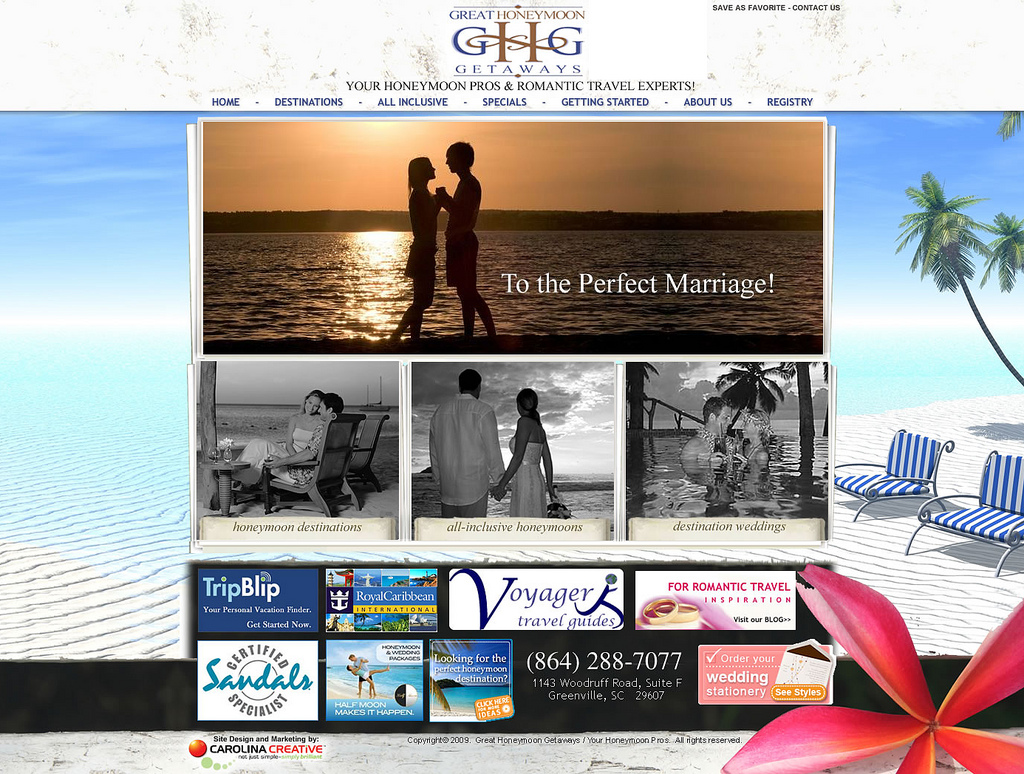 Great honeymoon getaways designed by carolina creative