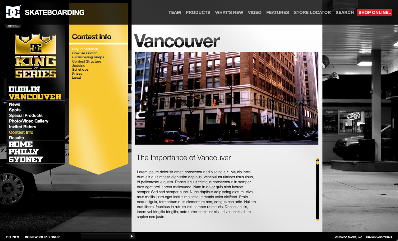 Dc shoes  king of skate  website fd0005