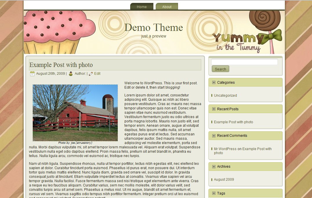 Yummy cupcake 2 column theme fd0000
